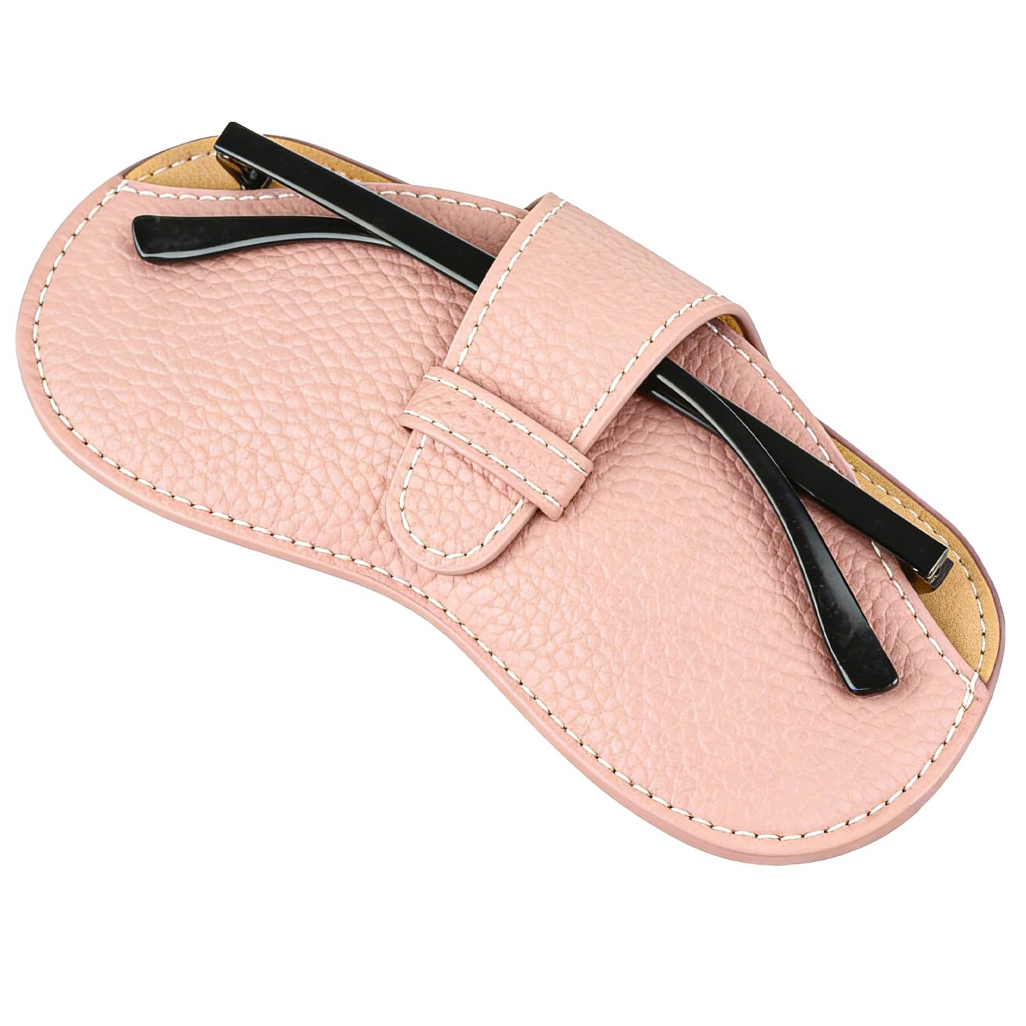 Goinfos Leather Glasses Case, Portable Lightweight Soft Eyeglass Case, Travel Sunglasses Protective Case for Women Men (Pink)