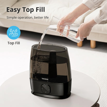 Humidifiers for Bedroom Home, 6L Cool and Warm Mist Air Humidifier for Large Room Baby Nursery, 50H Easy Clean and Top Fill, Quiet with Ultrasonic, Essential Oils, Auto Mode, for House, Plants