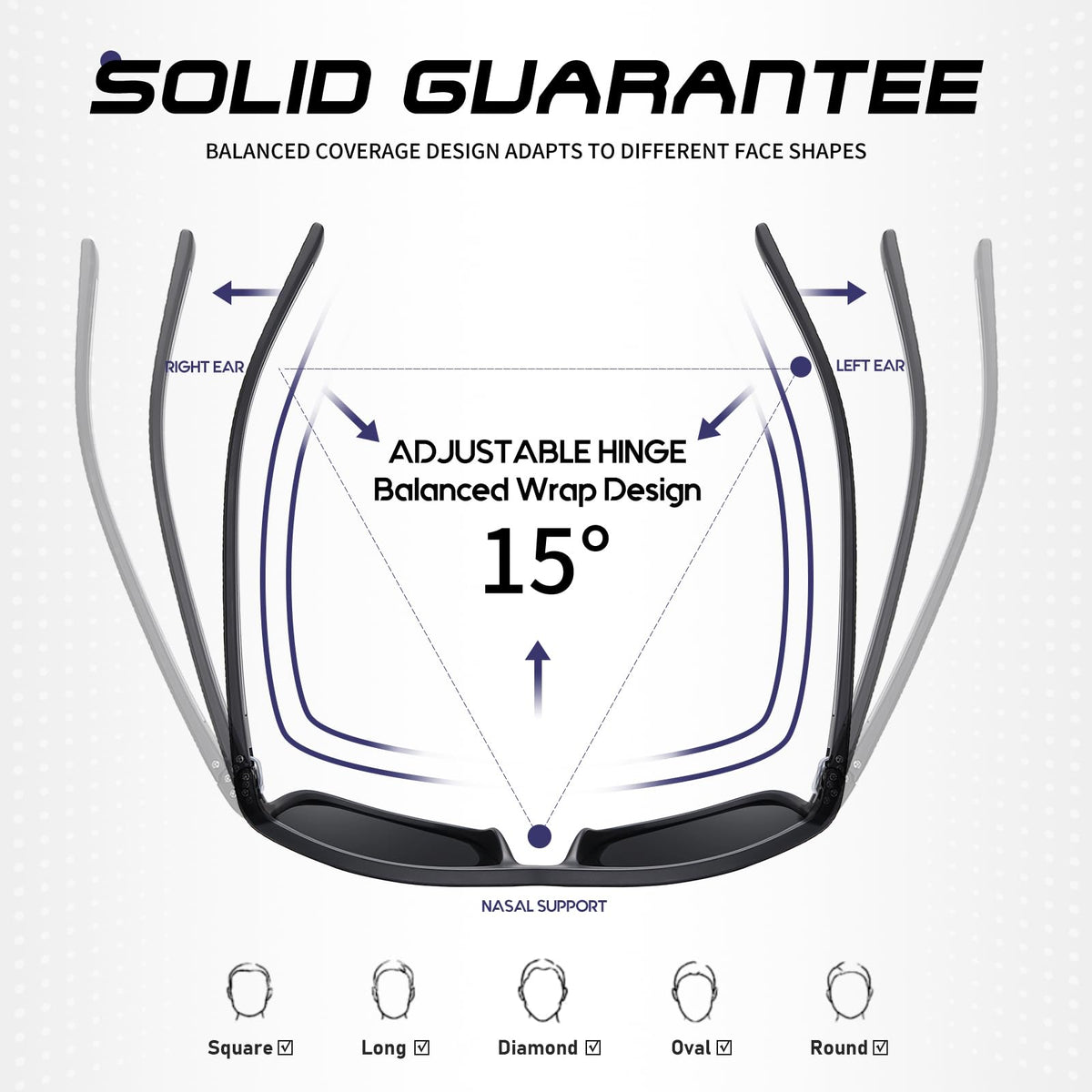 Square Polarized Sunglasses for Men and Women Lightweight Frame Sun Glasses with UV Protection