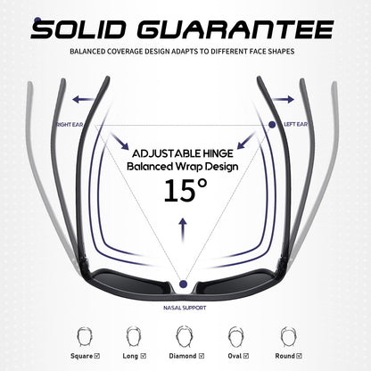 Square Polarized Sunglasses for Men and Women Lightweight Frame Sun Glasses with UV Protection