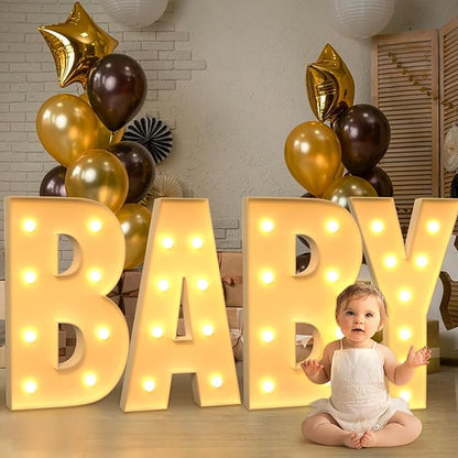 Marquee Letters 3 Feet Tall Large Light Up Letters P Happy Birthday Decorations Marry Me Proposal Engagement Party Decor Yellow Light Birthday Decorations Balloon Arch Kit Foam Sign P