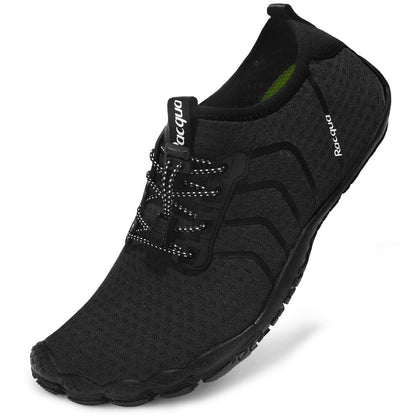 Racqua Water Shoes Quick Dry Barefoot Beach Aqua Sport Swim Surf Pool Hiking Diving Walking for Men Women Black 11 W/10 M