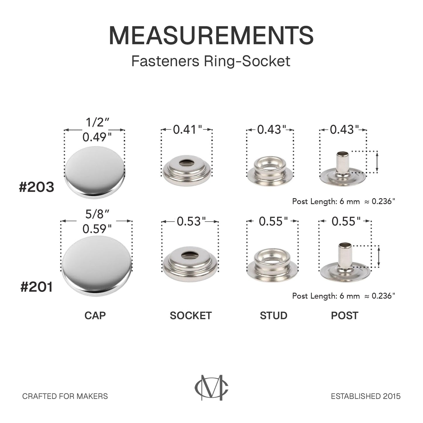 CRAFTMEMORE 50 Sets Antique Brass Snap Fasteners Ring-Socket Press Studs for Jacket Bag Canvas Closures #201 VT47 (12mm (0.47"))