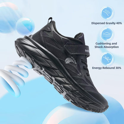 Boys Girls Kids Walking Shoes Arch Support: Orthopedic High Arch Orthotic Plantar Fasciitis Running Gym Sneakers, Supportive Athletic Lightweight Neuropathy Pain Relief Walking Shoes Black Big Kid 5