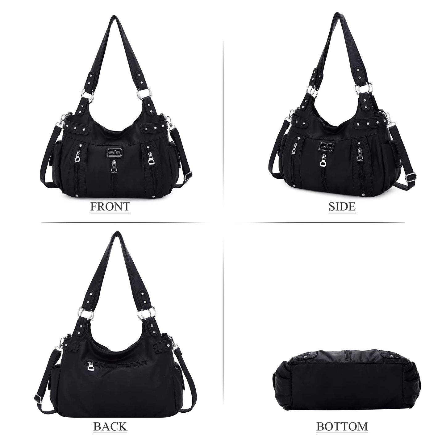 Angel Kiss Large Purses and Handbags for Women Washed Faux Leather Crossbody Hobo Satchel Shoulder Handbag Tote Purse