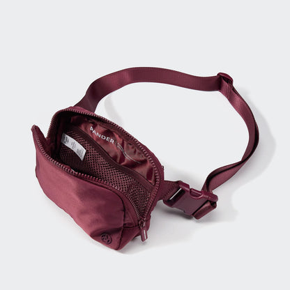 Pander Two Way Zipper Fanny Pack Nylon Everywhere Belt Bag for Women, Water Repellent Waist Packs, Crossbody Bags with Adjustable Strap (Black).
