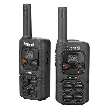 Bushnell LPX150 Walkie Talkie Radio - Reliable Quality, Rugged Design, 0.5W Power for 20 Miles of Range, Two Way Radios Equipped for Wherever Life Takes You (2 Pack)