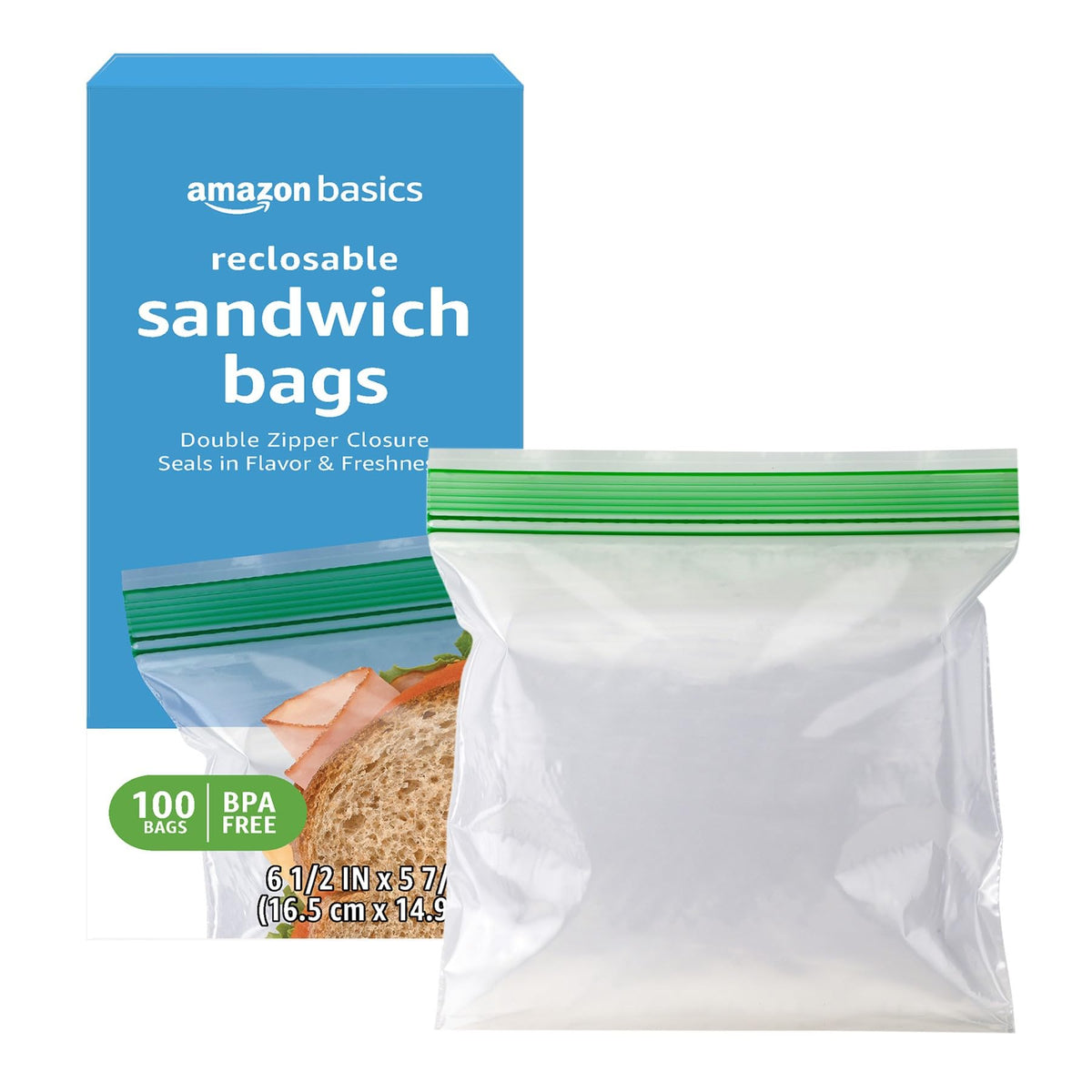 Amazon Basics Sandwich Storage Bags, 300 Count (Previously Solimo)