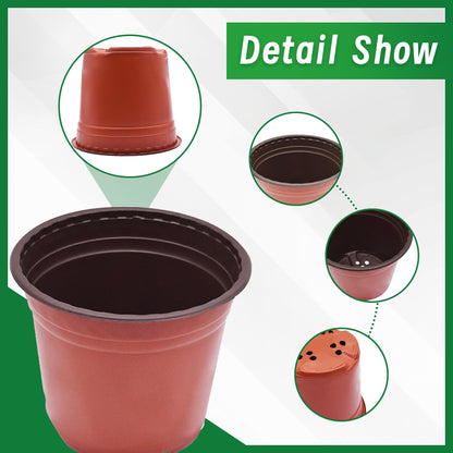 YSMN 8 Inch Nursery Pots 100pcs Plastic Bowl for Seed Starting Succulent Flower Planting Multipurpose Plant Container