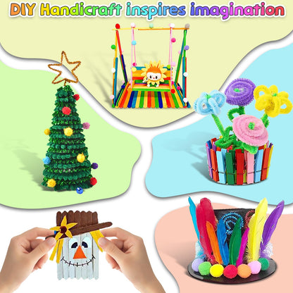 Sundaymot Arts and Crafts Supplies for Kids, 2000+Pcs DIY Craft Kits, Ages 6-10, Educational Preschool and Homeschooling Arts Programs, Children Craft Kits, Gifts for Boys and Girls.