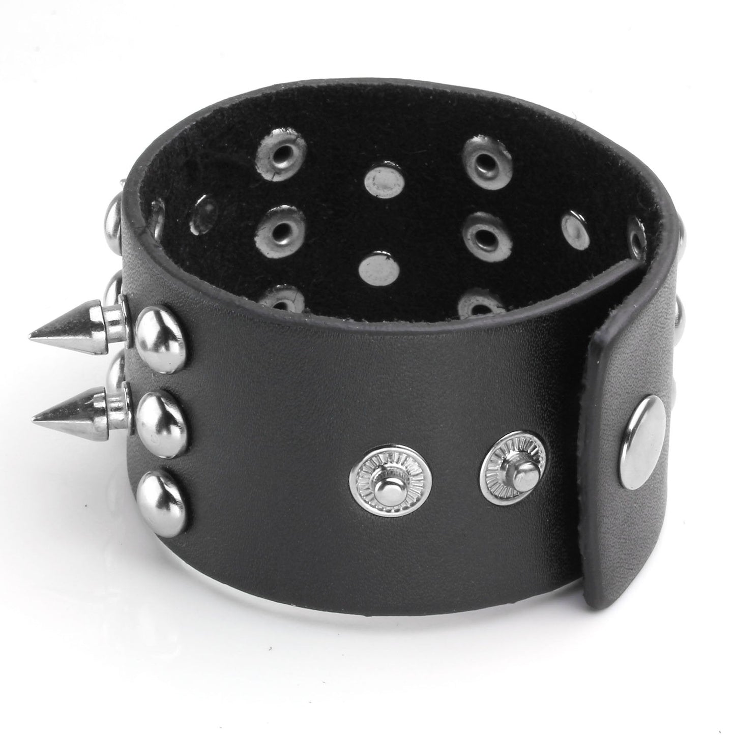Eigso 2 Pcs Spikes Studded Leather Bracelets for Men Women Punk Biker Bracelet Set with Rivets.