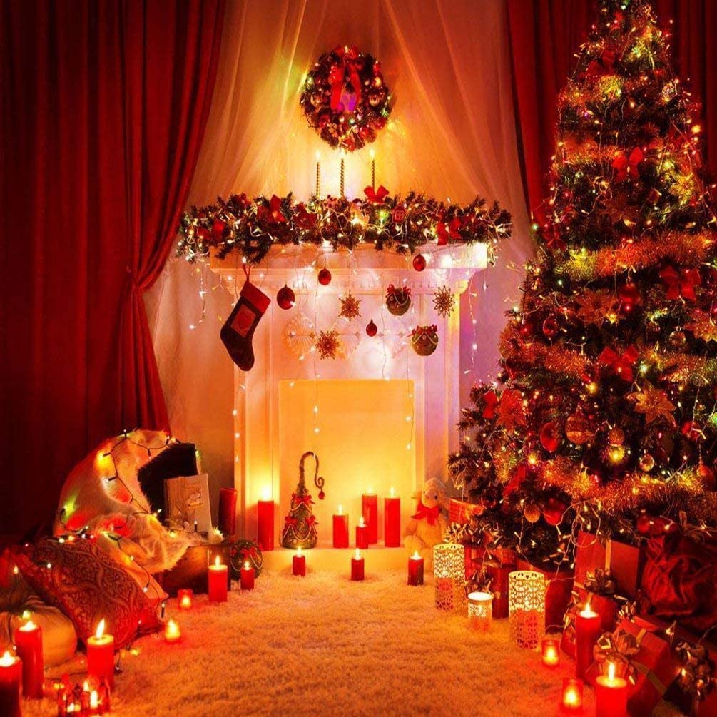 Fairy Black String Lights with Memory Function. Extendable 33ft 100 LED Plug in Cozy Warm White Decorations for Christmas Xmas Tree, Garden, Party, or Home, creating magical indoor outdoor Ambiance