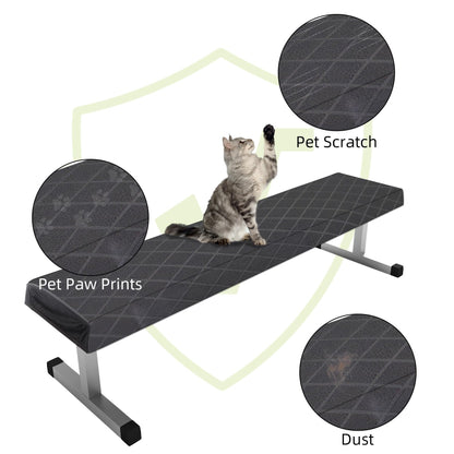 Klmnop Weight Bench Cover, Dustproof Scratch-Resistant Workout Bench Cover Protect from Pets, Protection for Adjustable Flat Weight Fitness Bench, Adjustable Sit-up Bench Anti-Slip Washable(Black)
