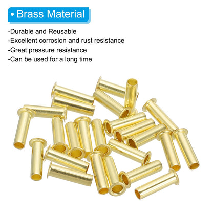 PATIKIL Brass Compression Insert, 75 Pcs 6mm OD x 4mm ID Tube Insert Tube Support Compression Fitting Assortment Kit for Water Oil Air Pipe