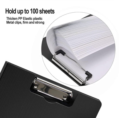 MUYICS Foldable Clipboard, 5 Pack A4 Clipboard Folder with Pocket, File Cover Office Folder Clipboards, 360 Degree Foldable Binder Clipboards for Office, School or Medical Field, Black