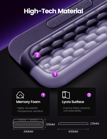 Vaydeer Keyboard Wrist Rest with Stickers, Full Mechanical Keyboard Support Pad, Desk Ergonomic Cushion for Computer Typing Office Work Home Gaming, Soft Memory Foam Arm Palm Hand Pain Relief Gift