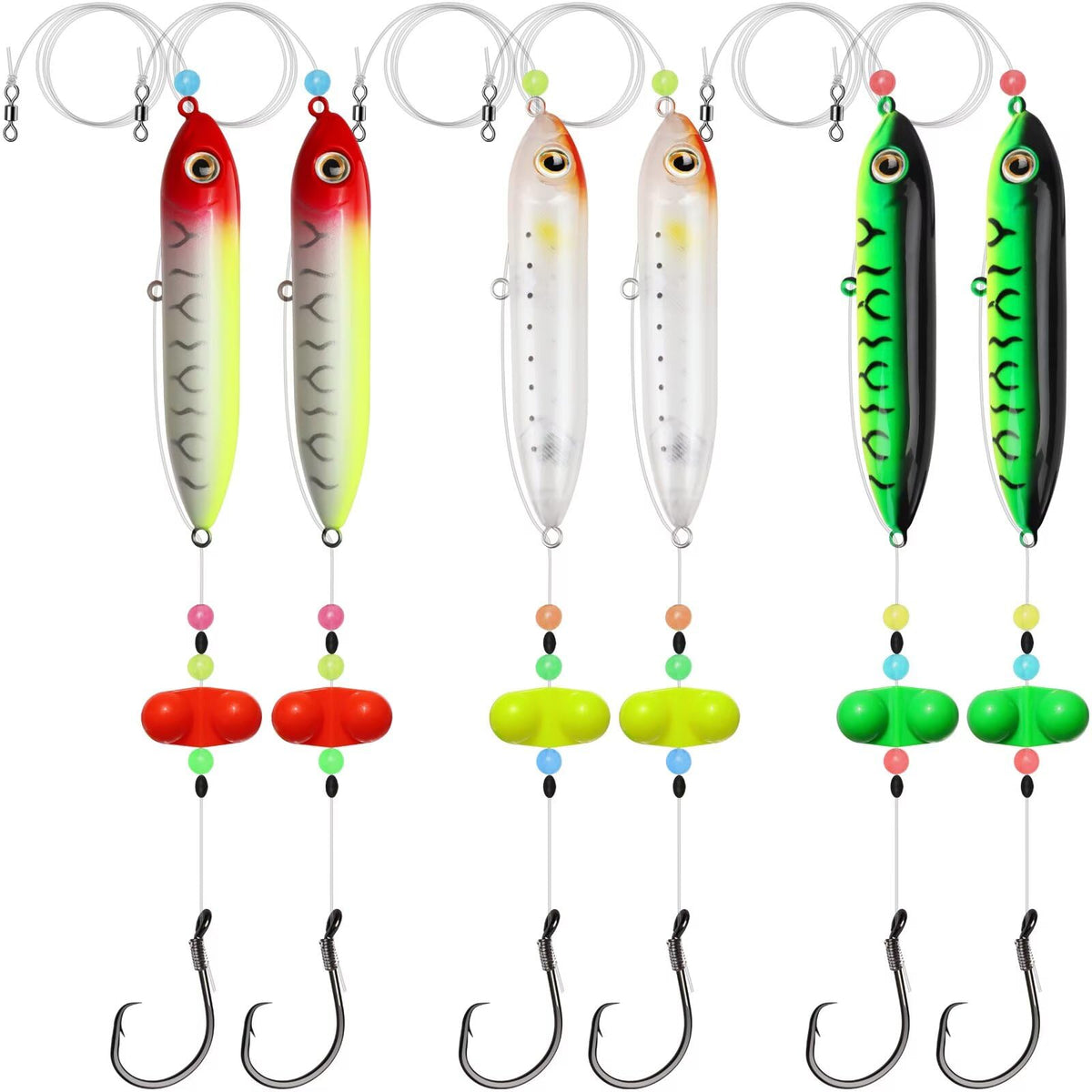 Dovesun Catfish Float Rigs with Rattles - Santee Rig, 6/0 Hook * 6PCS