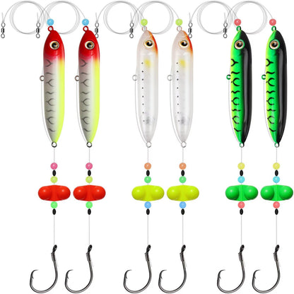 Dovesun Catfish Float Rigs with Rattles - Santee Rig, 6/0 Hook * 6PCS