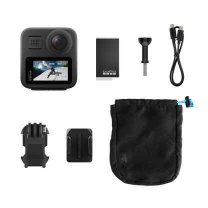GoPro MAX — Waterproof 360 + Traditional Action Camera with Touch Screen Spherical 5.6K30 HD Video 16.6MP 360 Photos 1080p Live Streaming Stabilization
