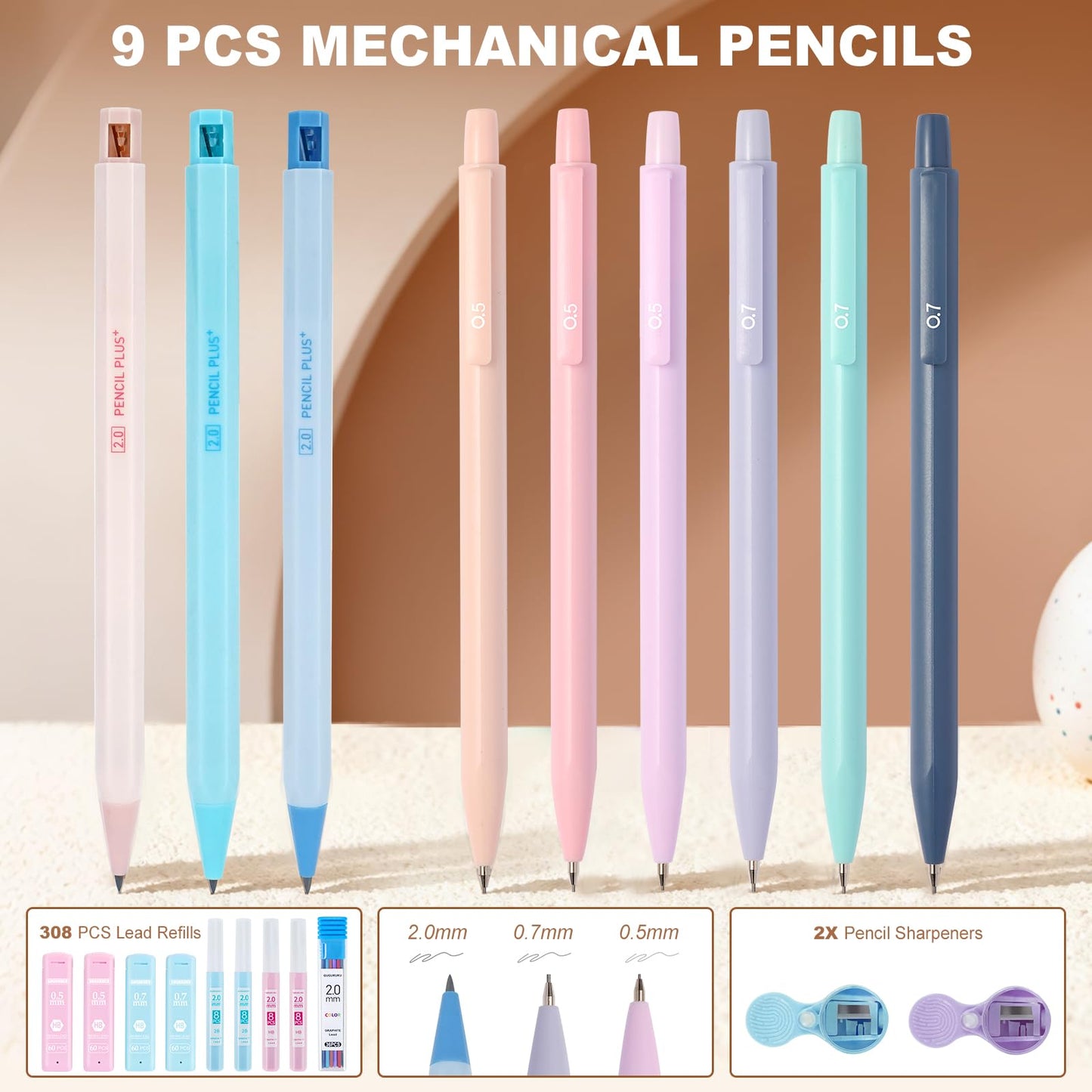 GUGUKUKU 58 PCS Aesthetic School Supplies with Cute Pencil Case,12 Pastel Highlighters, 5 Gel Pens Black Ink，9 Mechanical Pencils for，Student Stationary，CollegeEssentials Gifts (pink)
