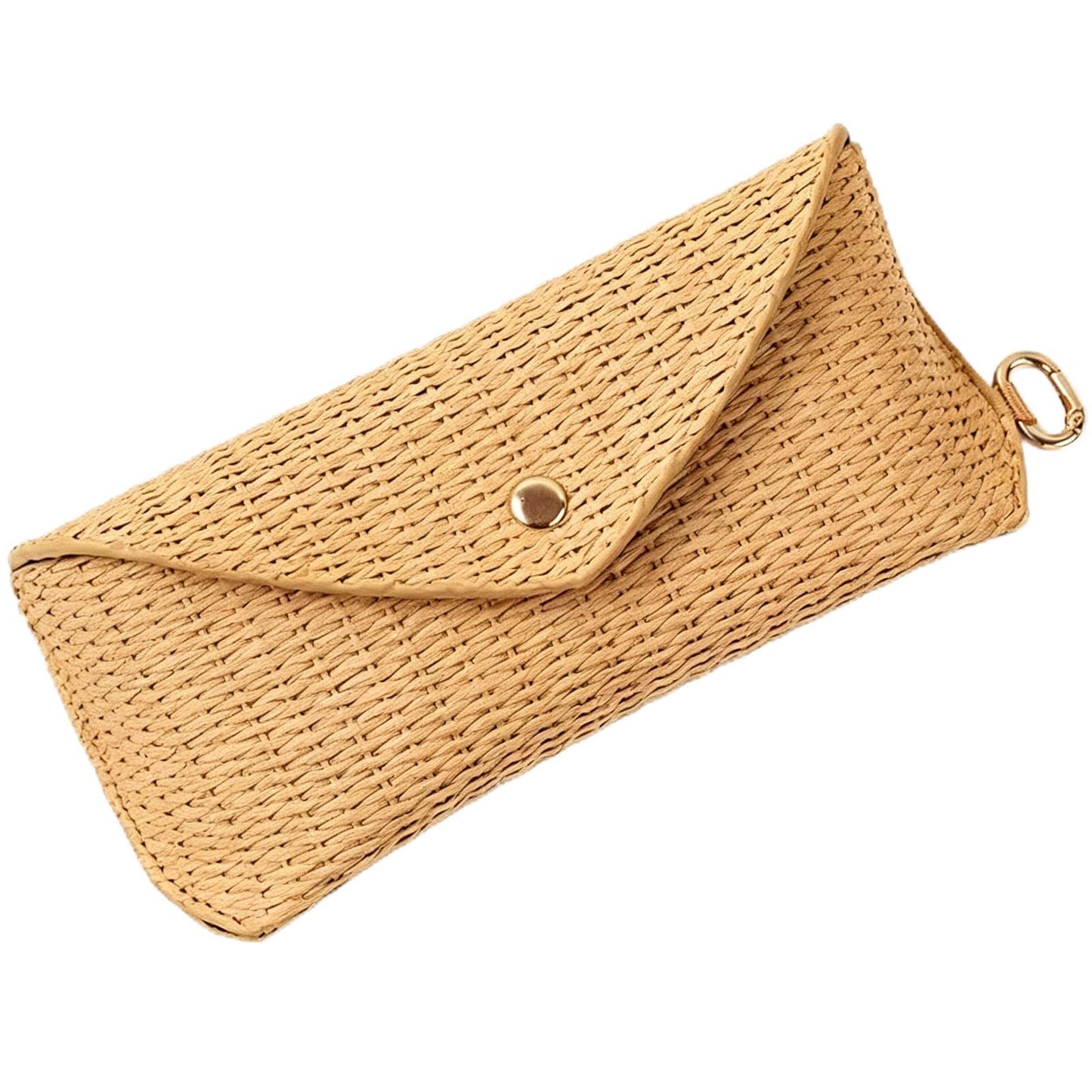 kytasryl Soft Leather Sunglasses Bag,Travel Sunglass Holder Eyeglass Case Portable Slim Sunglasses Pouch (Woven Straw)