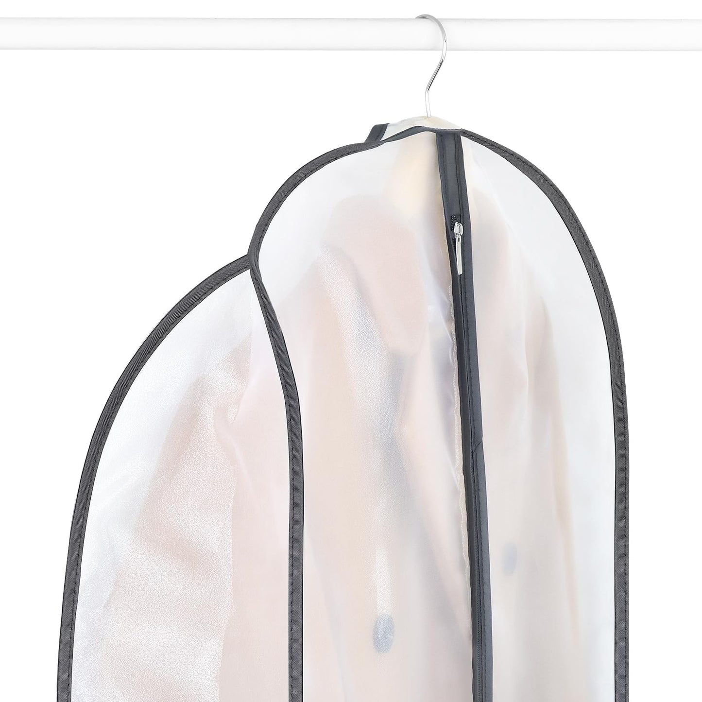 Zilink Breathable Leather Jacket Coat Storage Bags 60” Dress Bags for Gowns Long Dust Covers for Hanging Clothes with 7" Gussted Wrinkle Free for Leather Jacket Fur Coat Puffy Dress Storage, Set of 4