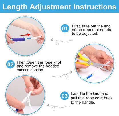 GRAWUN Jump Rope For Kids, 6Pcs Soft Beaded Jump Ropes, Adjustable Length Tangle-Free Segmented Soft Beaded Skipping Rope，for Women, Men and Kids Keeping Fit, Workout and Weight Loss