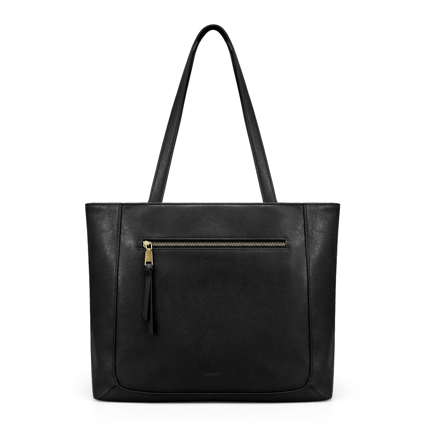 befen Genuine Leather Tote Bag for Women Work, Large Tote Bag with Zipper Real Leather Purse with 15.6" Compartment Womens Designer Shoulder And Handbags For Travel Everyday, Black