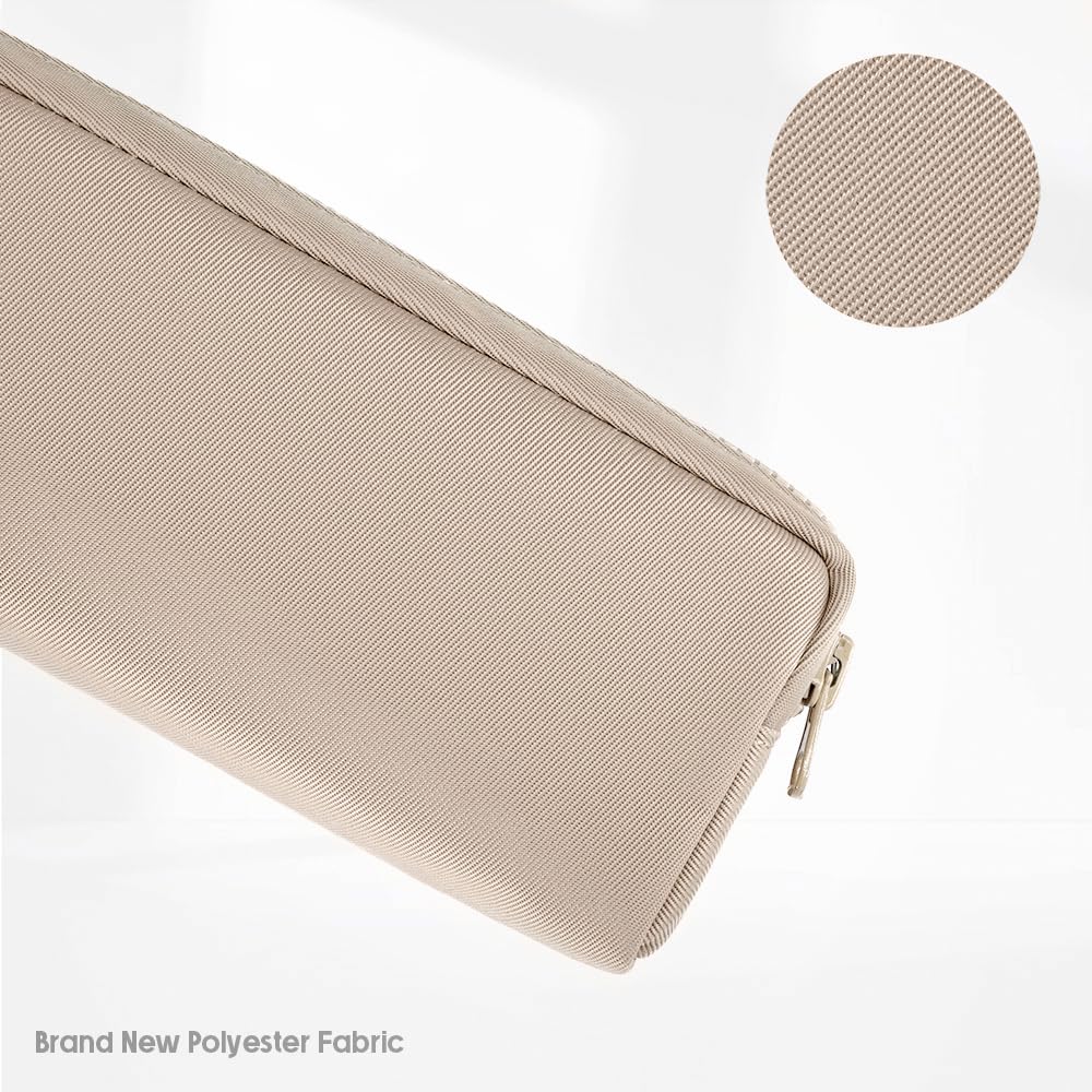 DOBMIT Big Capacity Pencil Case, Pure Color Pen Pouch with Zipper Stationary Storage Bag for Adult Officers, Khaki
