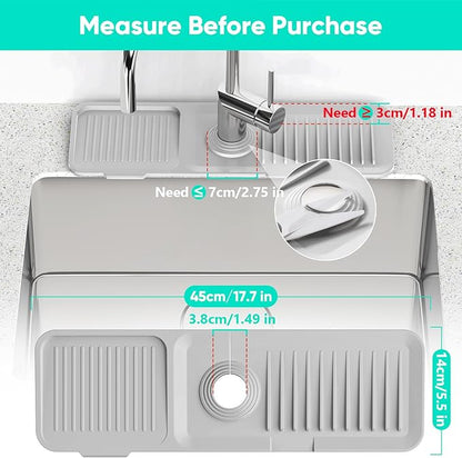 17.7'' Faucet Mat for Kitchen Sink Kitchen Sink Splash Guard Silicone Sink