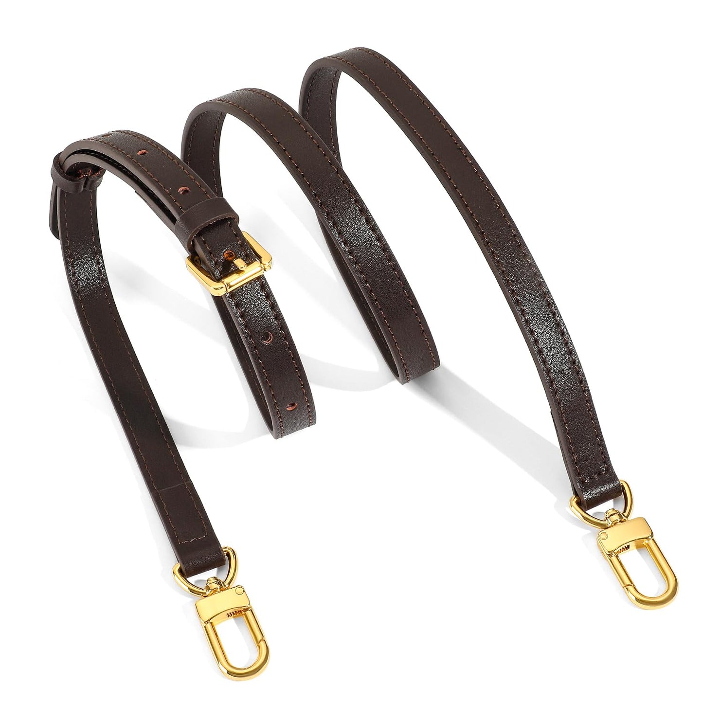 RYYXZXL Vachetta Leather Replacement Adjustable Shoulder Strap for L V Handbag Replacement Bag Strap (width: 0.6in-coffee color)