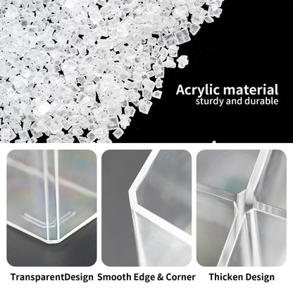 HSYMQ Acrylic Desk Organizers, Clear Pen Holder and Pencil Holder Display Stand for Office, School and Home