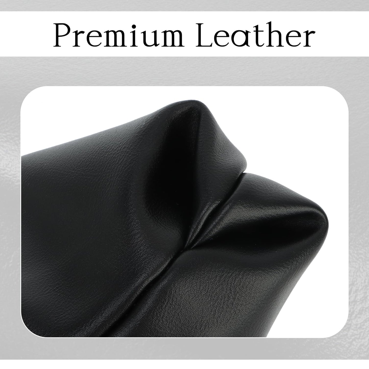 Oweisong Soft Leather Clutch Purse for Women Silver Cloud Evening Handbag Ruched Dumpling Bag for Vacation Party