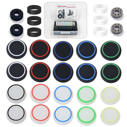 ZHI-NYLLDJS Controller Thumb Grips for PS5/4,Controller Thumb Caps for Xbox,Joystick Stick Grips for Switch Pro Controller,Precision Rings&Thumb Grips Set(30pcs)(Black&White) A&B&C
