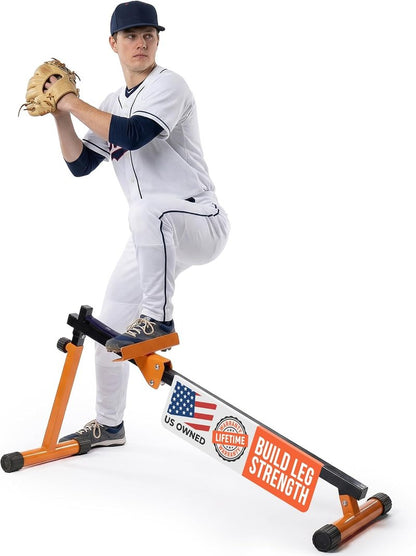 Baseball Pitching Lead Leg Trainer - Adjustable Stride & Resistance Aid for Pitchers | Heavy-Duty Steel, Improve Power & Balance