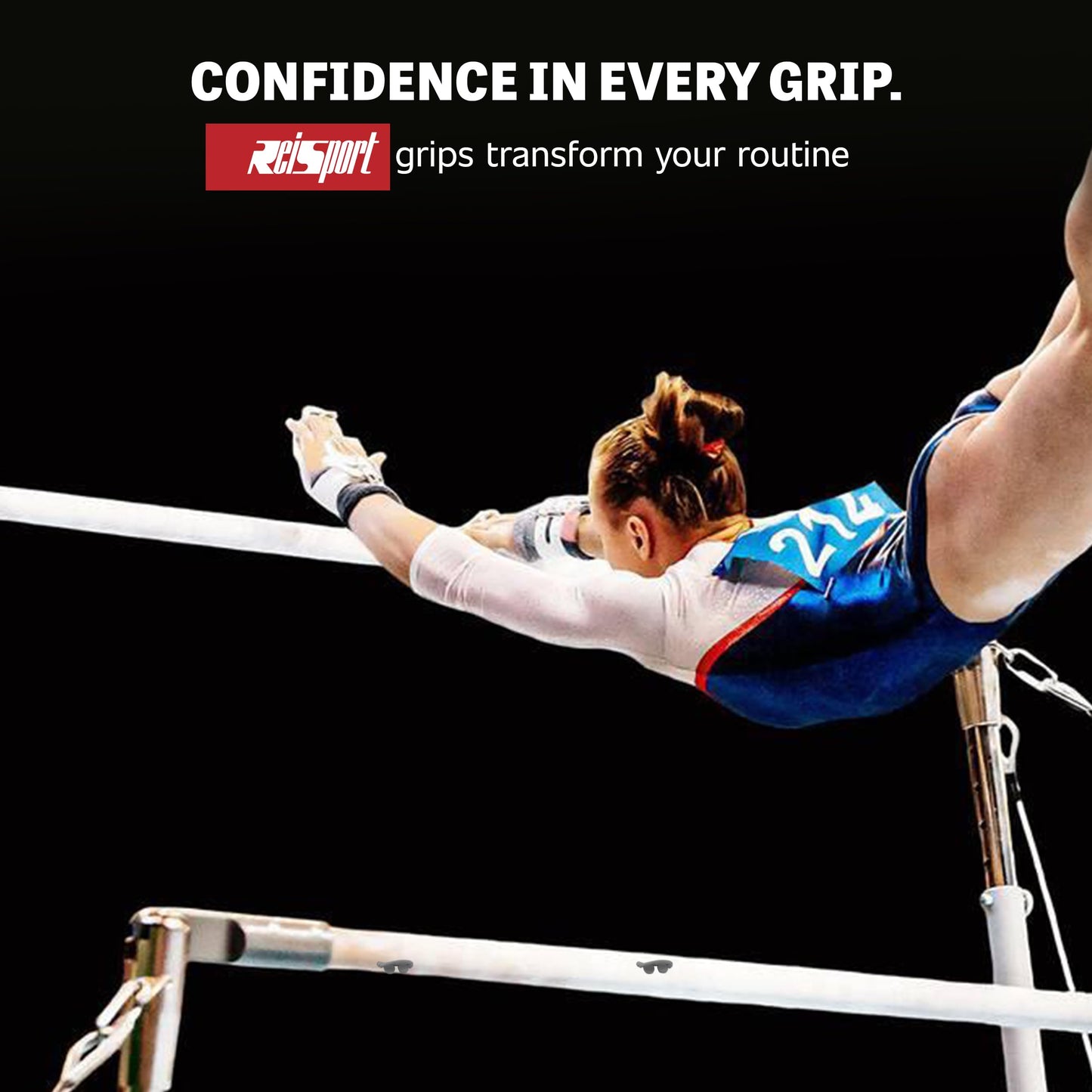 Reisport Women's Uneven Bar Double Buckle Gymnastics Grips - Durable Leather Hand Grips for Gymnastics Bars Women & Girls - Gymnastics Equipment & Accessories Advanced Gymnasts, Made In USA - XX Small
