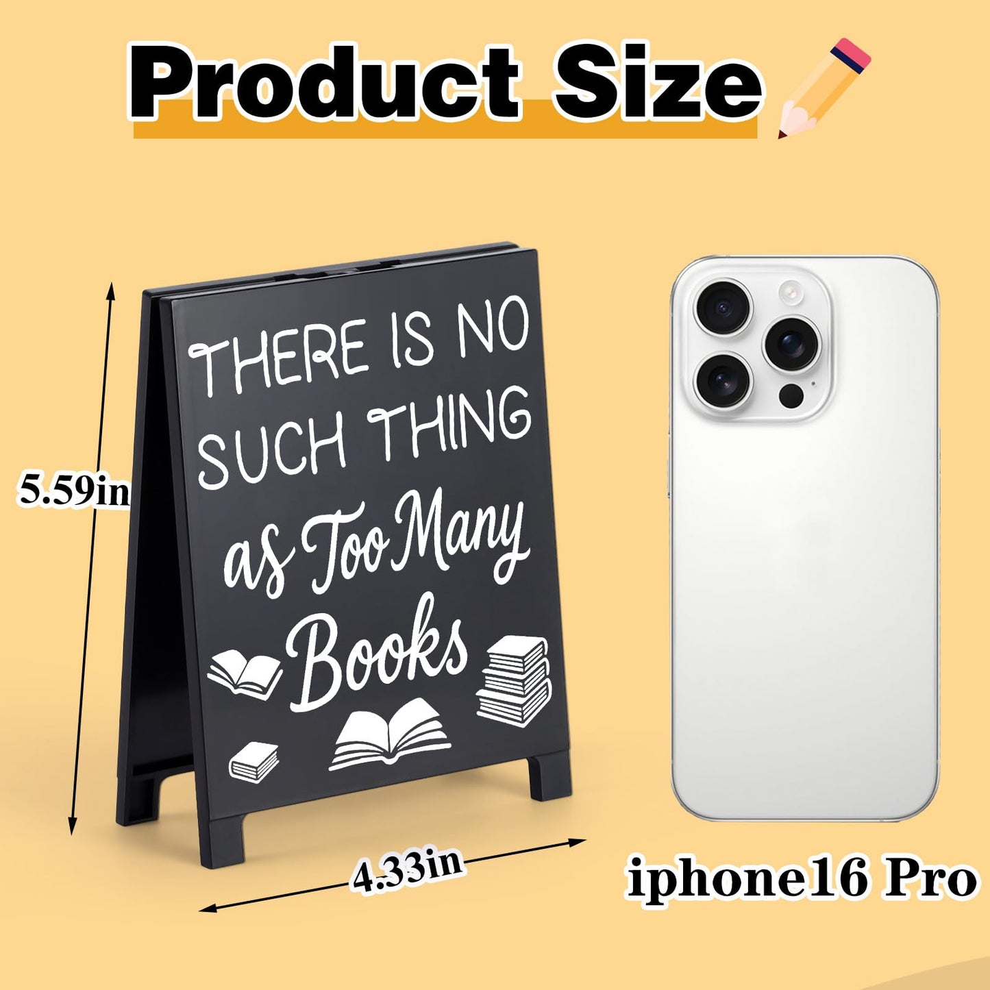 Bookish Desktop Sign Bookstore Desk Decor Home Office Library Accent Tabletop Decoration Accessories Funny Supplies Essentials for Reading Nooks Clubs Gift for Book Lovers