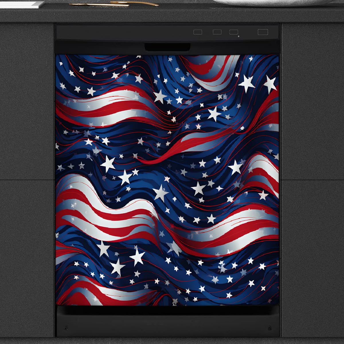 YPPAHHHH Dishwasher Magnet Cover 4th Of July American Independence Day Decorative Magnetic Dishwasher Door Cover Panel for Kitchen Home Decor Refrigerator Decals Washing Machine stickers 23"x26"