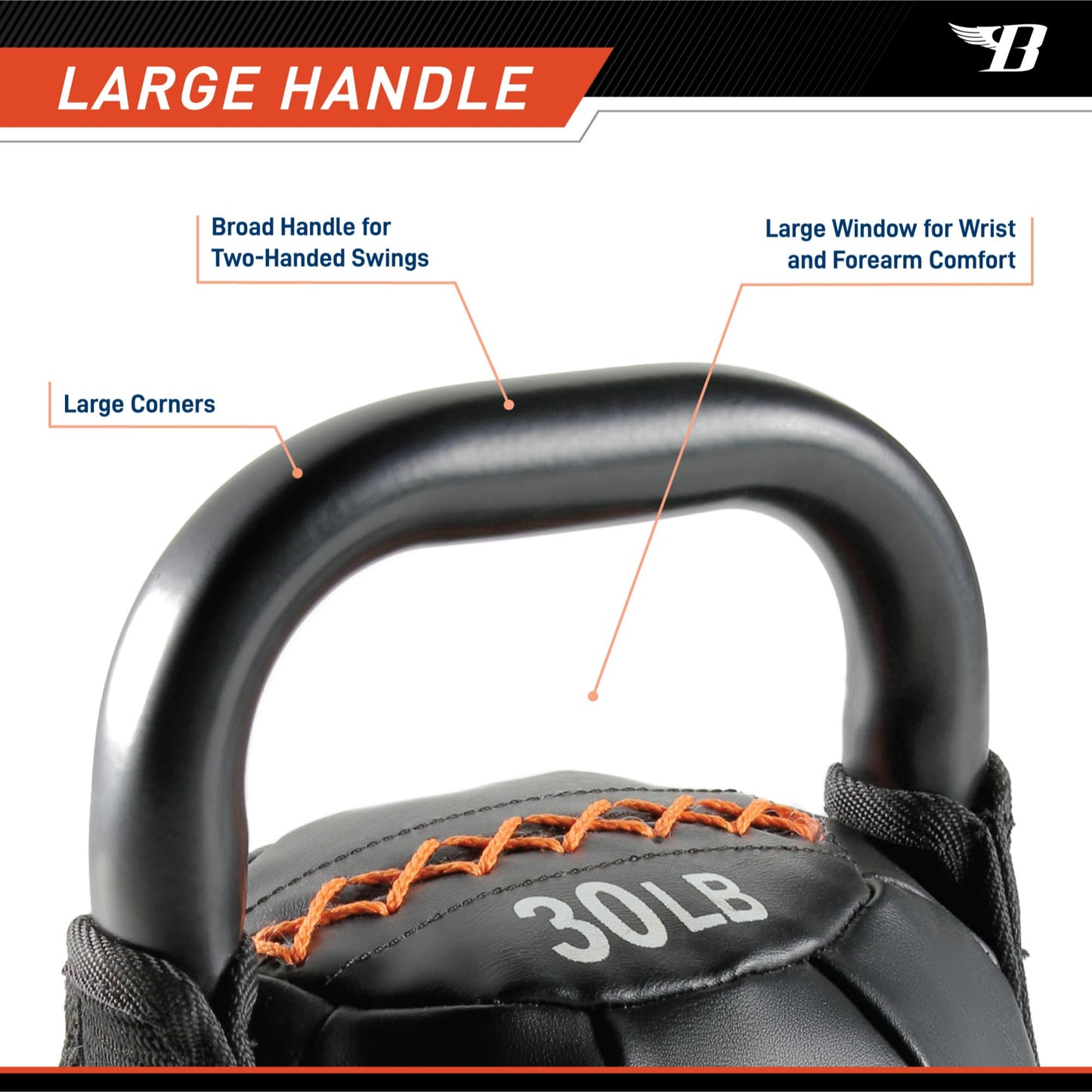 BIONIC BODY by Marcy Soft Kettlebell with Handle for Weightlifting, Conditioning, Strength and core Training
