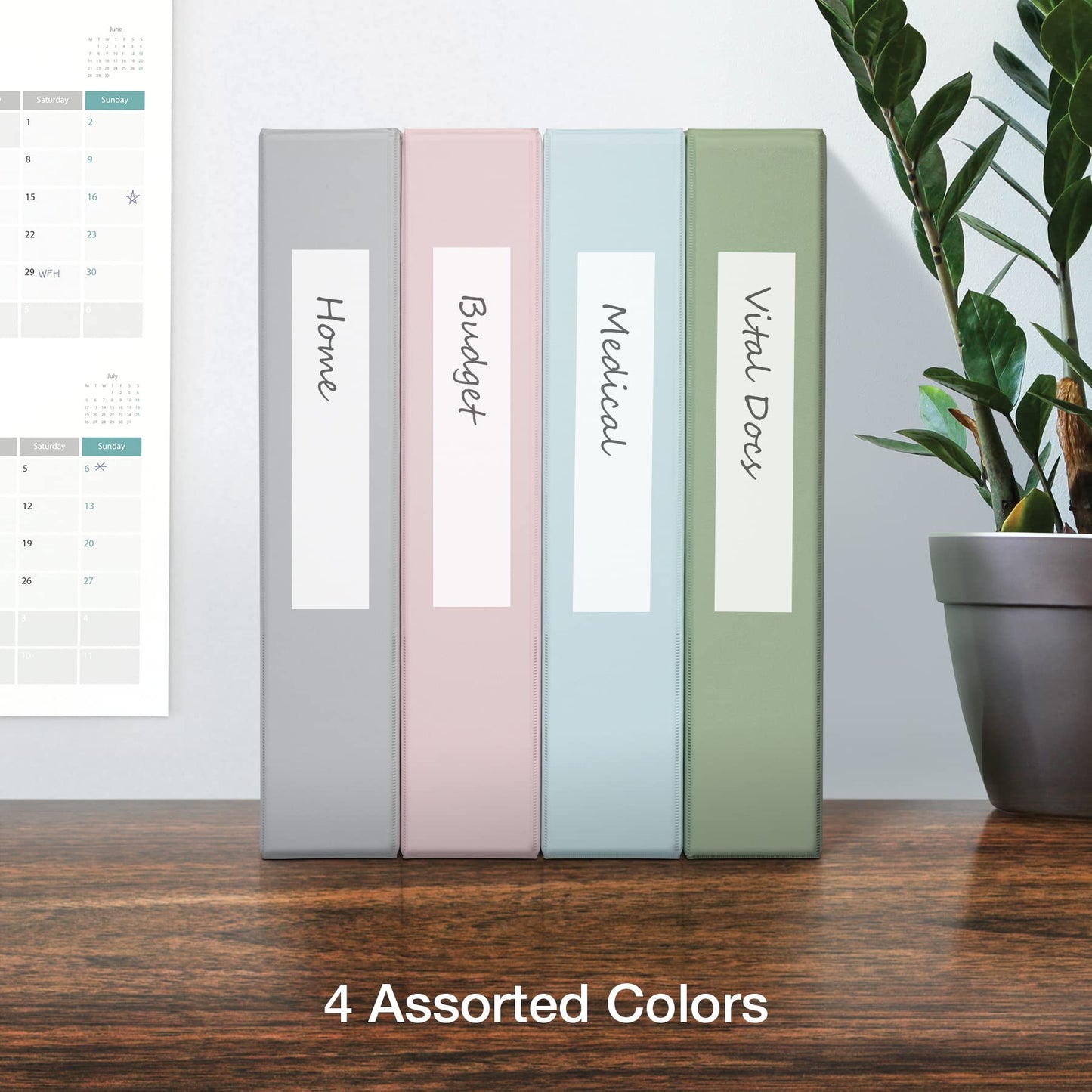Oxford 3 Ring Binders, Binders for School, 1.5 Inch ONE-Touch Easy Open D Rings, 3-Sided View Binder Covers, Xtralife Hinge, Non-Stick, PVC-Free, Natural Pastels, 375-Sheet Capacity, 4 Pack (79918)