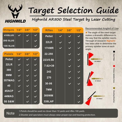 Highwild AR500 Dueling Tree Target Kit - 6" x 3/8" Reactive Shooting Targets with Six Steel Paddles and Stand for Shooting Practice and Competition