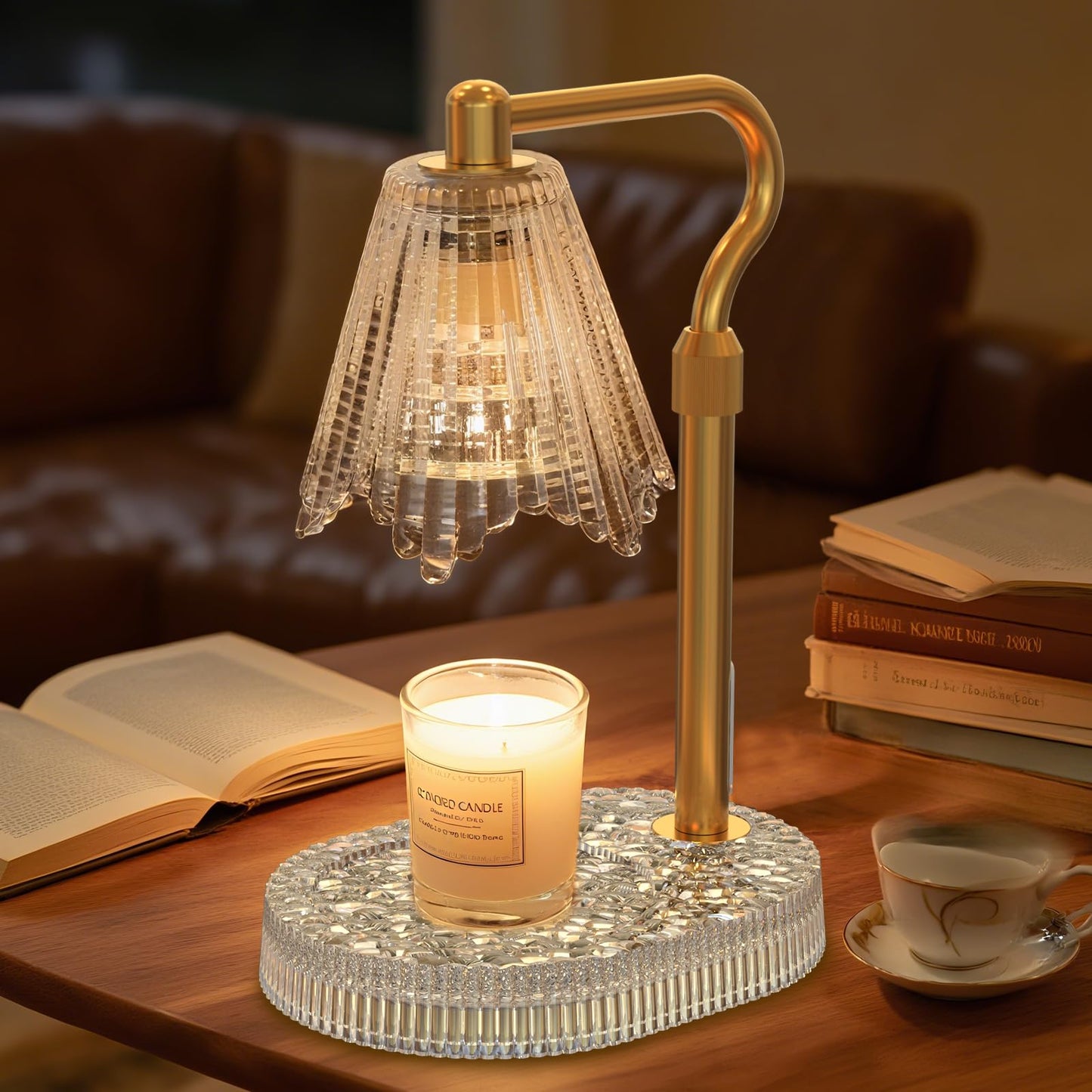 WYghyronic Candle Warmer Lamp with Timer & Dimmable 4-Level Brightness - Adjustable Height,for New Home Bedroom, Gifts for Women (Clear)