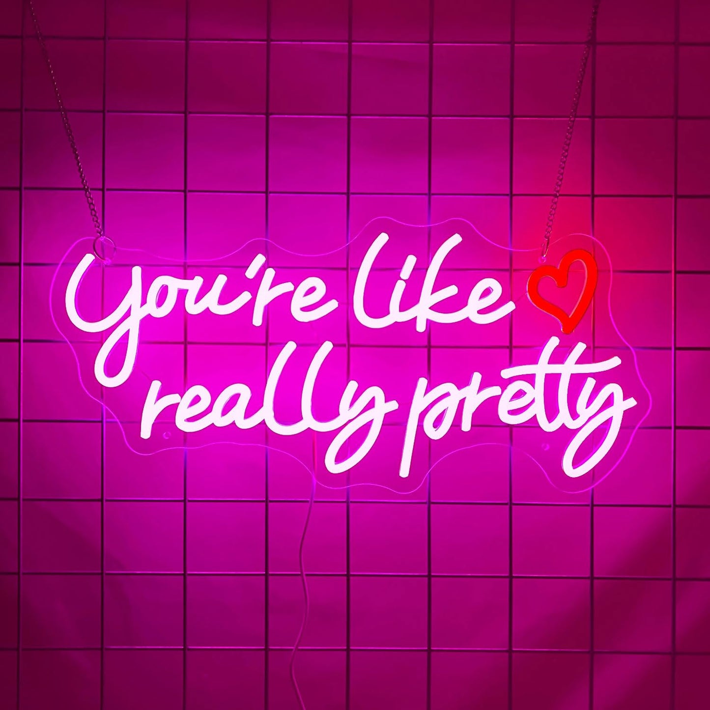 Your Like Really Pretty Neon Signs for Wall Decor, 21 * 9.25 Inches Neon Lights Light Up Sign for Bedroom, Home Decor, Birthday, Wedding,Bacelorette Party, Gift