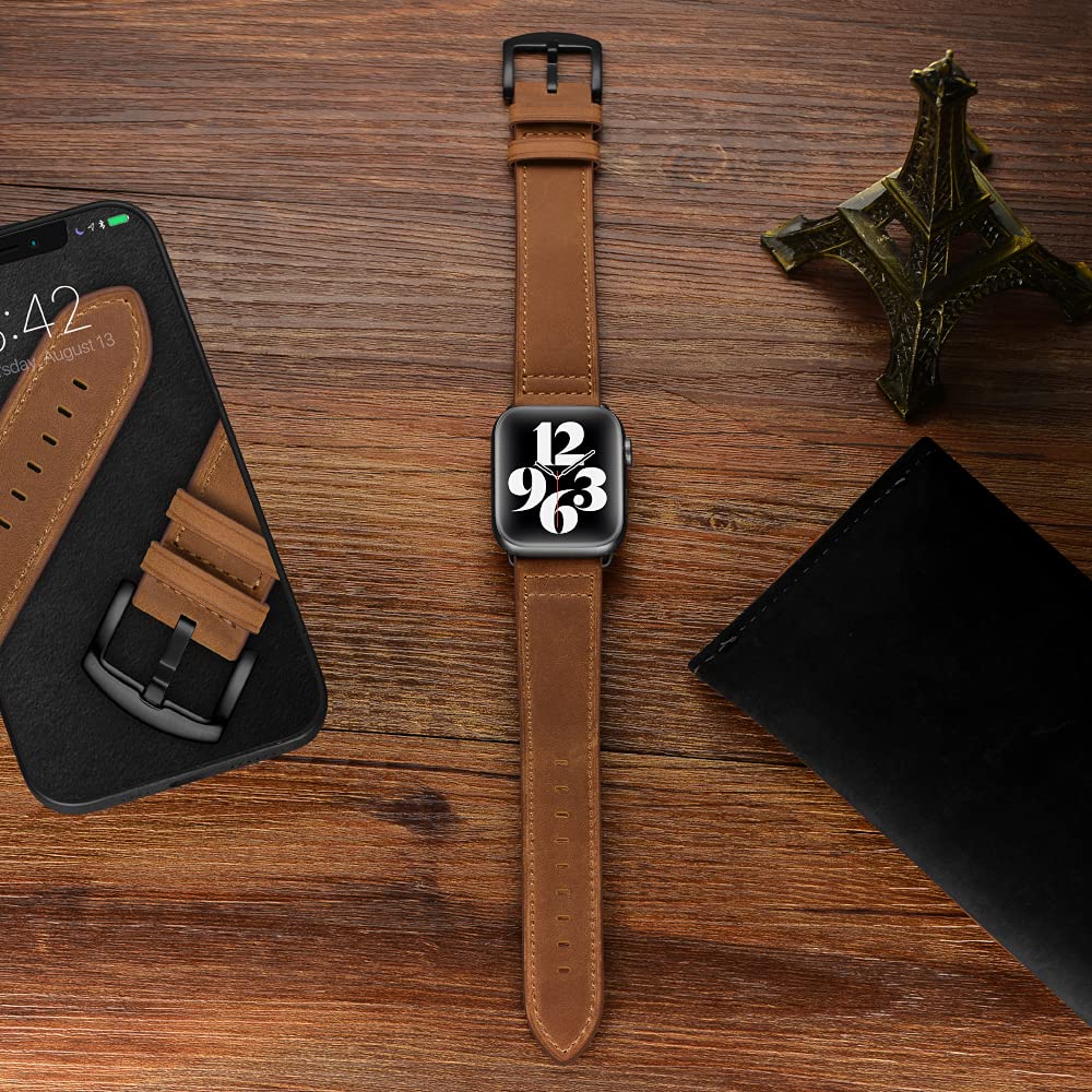 CINORS Extra Large Leather Band Compatible with Apple Watch Series 11 10 46mm Ultra 3 2 1 49mm Vintage Big XL Replacement Strap for iWatch Ultra 9 8 7 45mm Series 6 SE 5 4 3 2 1 42mm 44mm Men, XXL