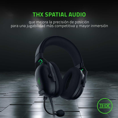 Razer BlackShark V2 Gaming Headset: THX 7.1 Spatial Surround Sound - 50mm Drivers - Detachable Mic - for PC, PS4, PS5, Switch, Xbox One, Xbox Series X|S - 3.5mm Audio Jack & USB DAC - Black