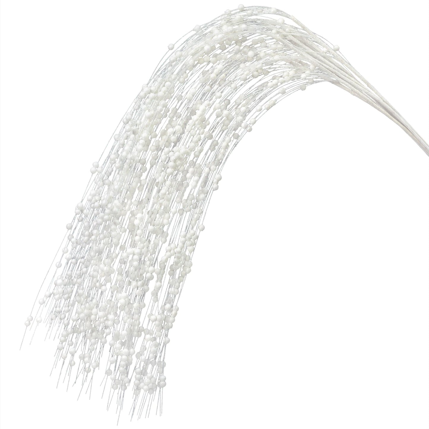 KI Store 8pcs White Weeping Glitter Berry Christmas Tree Picks Spray for Christmas Tree Decor Floral Displays