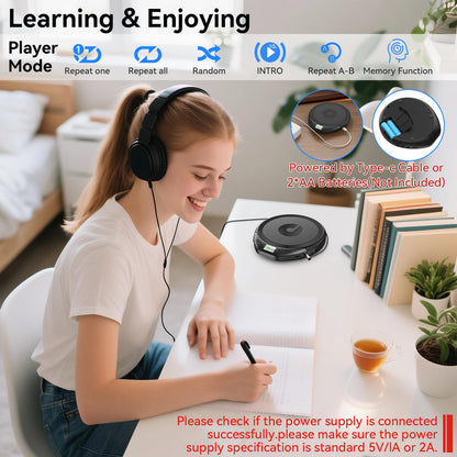 Portable CD Player with Headphones KOVCDVI CD Player Portable for Car with Anti-Skip & Shockproof,CD Discman with LCD Display,AUX Cable and Earphone for Sport Home Outdoor