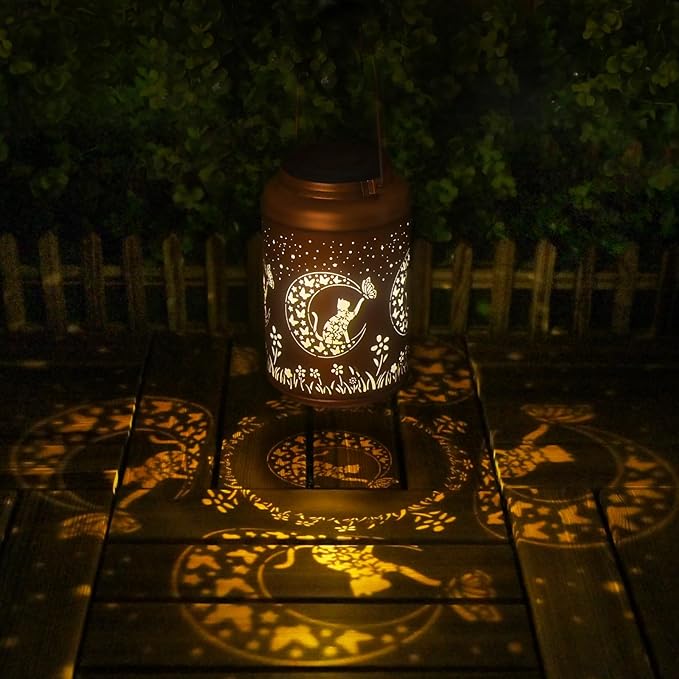 Christmas Decorations Gifts for Women Men Mom, Cat Solar Lights Outdoor Waterproof, Mothers Day Gifts Decoration Outside for Outdoor, Yard, Lawn, Balcony Garden Decor Solar Lantern