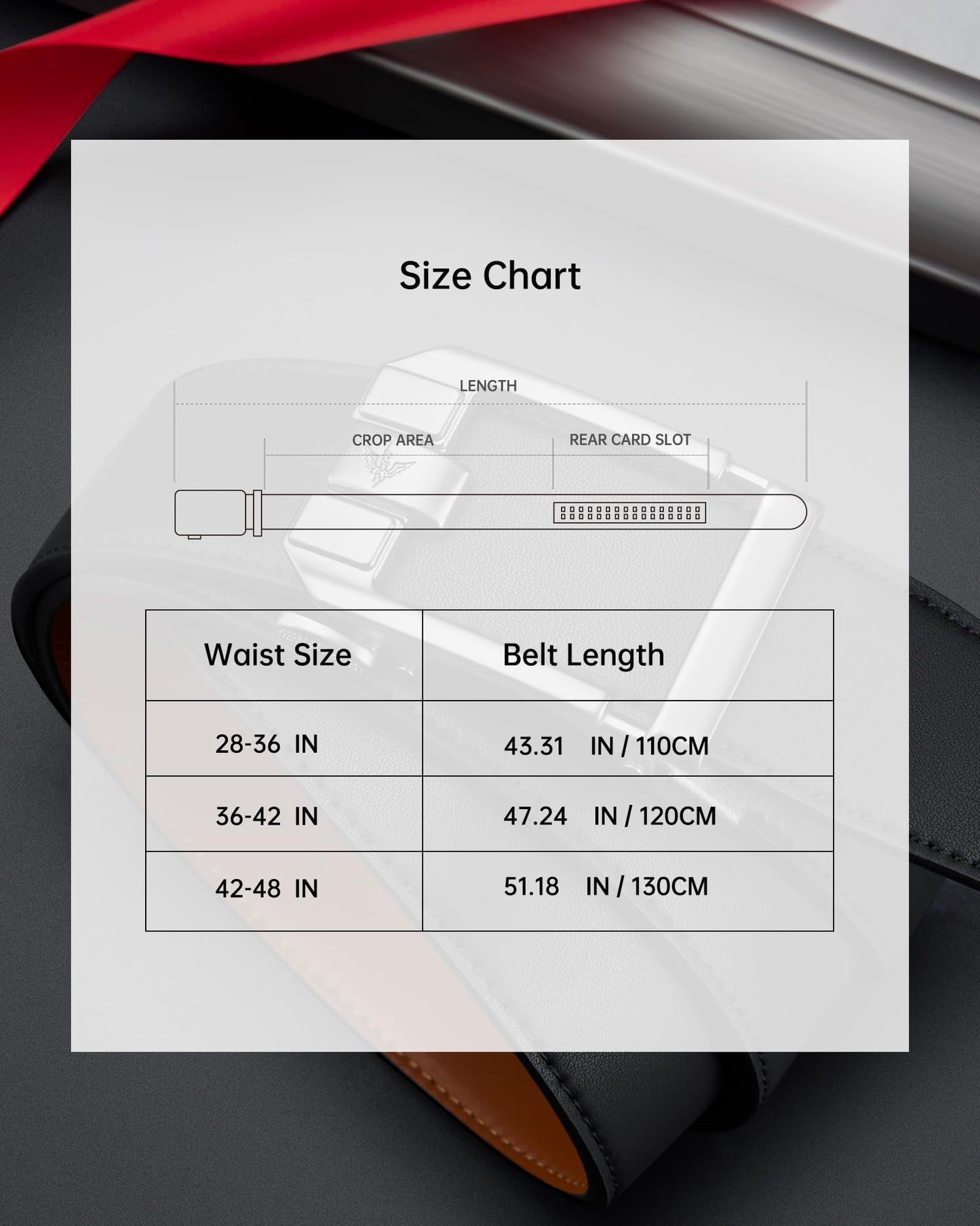 VANNANBA Men's Ratchet Belt Click Leather Adjustable Belts 1 3/8" with Alloy Automatic Buckle Gift Box for Casual Dress Pants, Cut for Fit