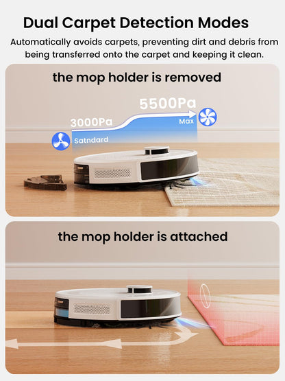 Lefant LiDAR Robot Vacuum and Mop, 450ml Visible Dustbin, Upgraded 190° PSD Obstacle Avoidance, Customized Cleaning, Multi-Floor Mapping, 150 Mins Runtime, WiFi/Alexa/APP, Pet Hair & Carpets, M330 Pro